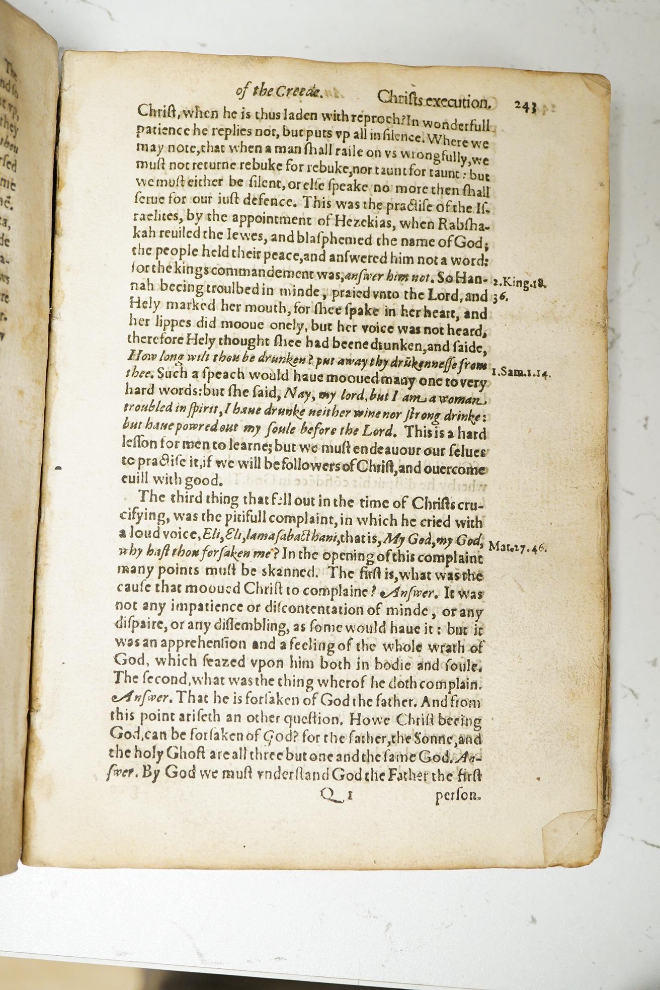 Perkins, William - An Exposition of the Symbole or Creed of the Apostles. According to the Tenour of the Scriptures, and the Consent of Orthodoxe Fathers of the Church ... First Edition. engraved title device, head and t